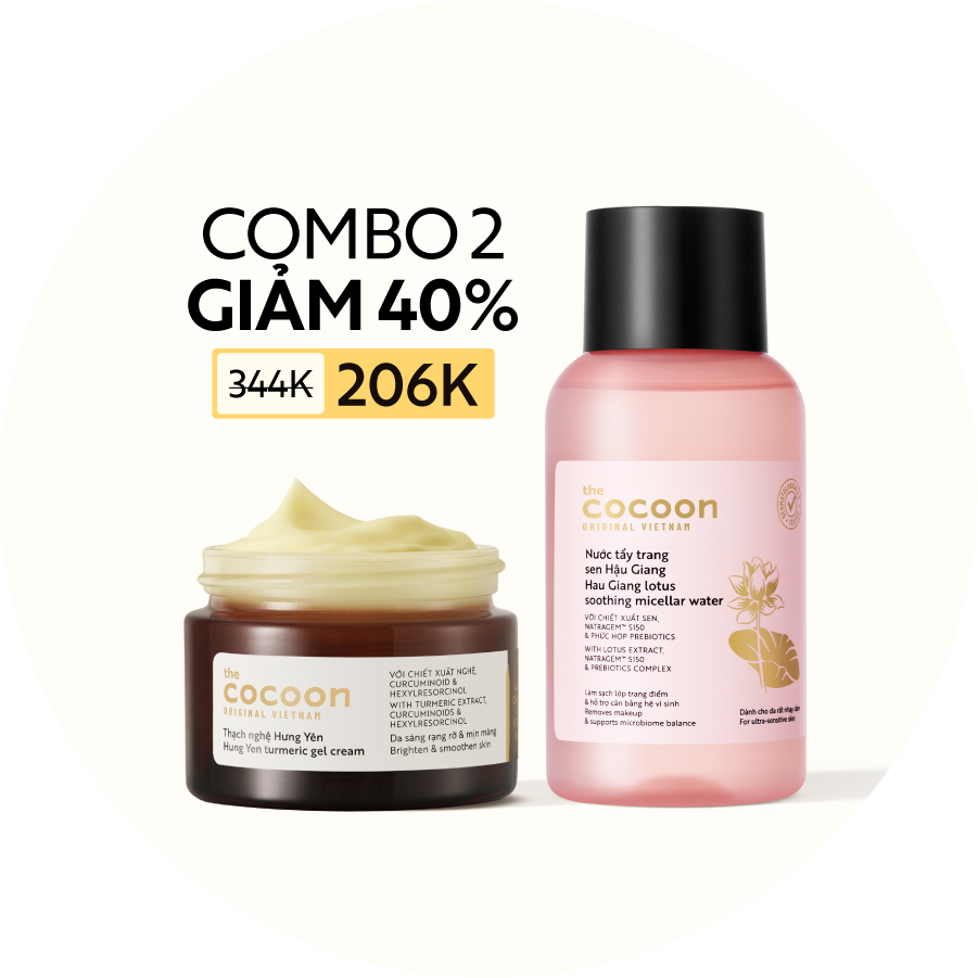 Combo Nước tẩy trang sen Hậu Giang 140ml & Thạch nghệ 30ml