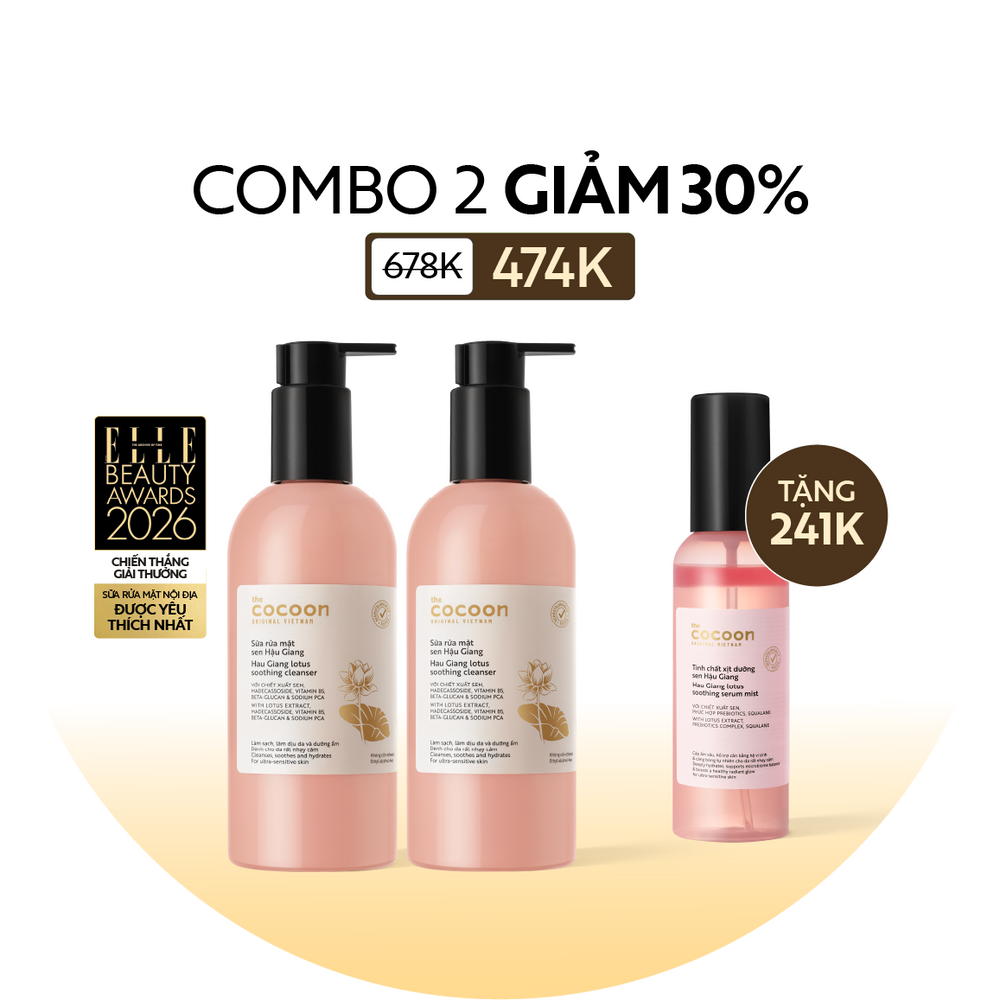 Combo 2 Sữa rửa mặt sen Hậu Giang 310ml
