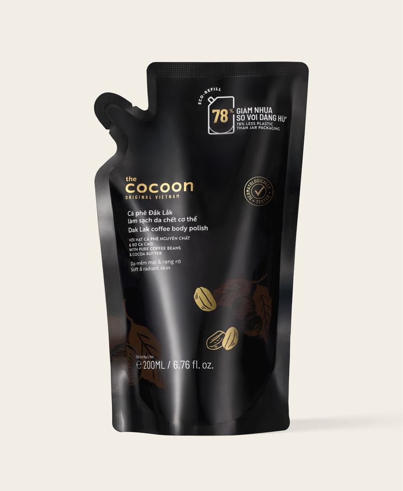 Túi Refill Cà Phê Đắk Lắk Làm Sạch Da Chết Cơ Thể 200ML