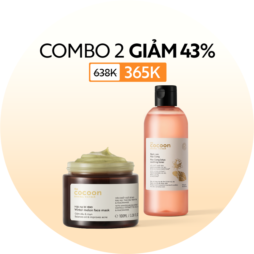 Combo Mặt nạ bí đao 100ml & Nước sen Hậu Giang 310ml