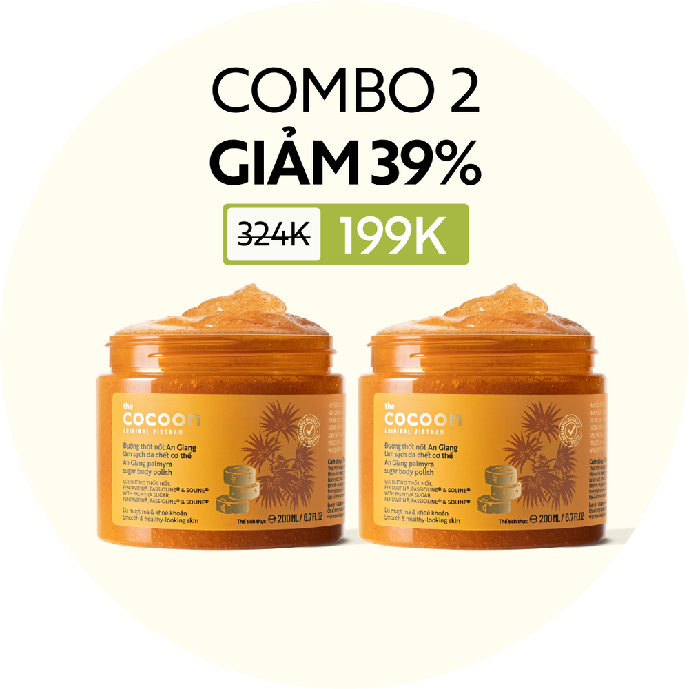 Combo 2 hũ Đường thốt nốt làm sạch da chết cơ thể 200ml